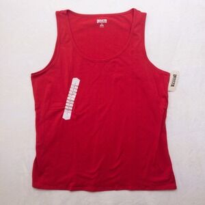 Duluth Trading Co No-Yank Tank Top Womens 2X Red Scoop Neck Cotton Stretch New